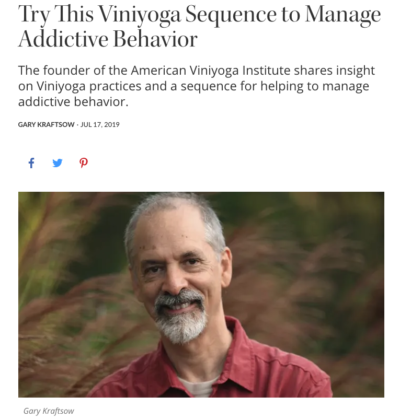 Yoga Therapy to Manage Addictive Behavior Yoga Therapy to Manage Addictive Behavior